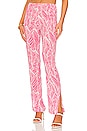 view 1 of 4 Makena Pant in Fuchsia Leaf Print