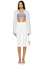 view 5 of 6 Cindy Cropped Capri Pant in White