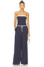 view 5 of 6 Ashley Pant in Navy & Grey Pinstripe