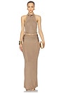 view 5 of 6 Renna Ruched Waist Maxi Skirt in Metallic Bronze