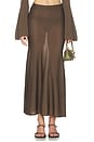 view 1 of 6 Paisleigh Knit Midi Skirt in Chocolate Brown