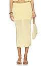view 1 of 6 Delia Knit Midi Skirt in Light Yellow