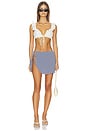 view 5 of 6 Mabel Wrap Mini Skirt in Blue Gingham
