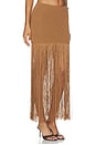 view 2 of 6 Chrissa Fringe Skirt in Brown
