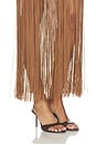view 6 of 6 Chrissa Fringe Skirt in Brown