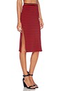 view 2 of 4 Iggy Slit Midi Skirt in Red Stripe