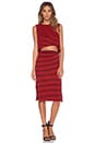 view 4 of 4 Iggy Slit Midi Skirt in Red Stripe