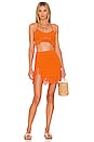 view 4 of 4 Devitta Mini Skirt w/ Fringe in Tangerine