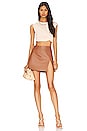 view 4 of 4 Cait Leather Mini Skirt in Camel