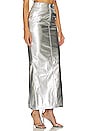 view 2 of 4 Monique Faux Leather Maxi Skirt in Metallic Silver