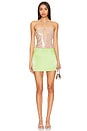 view 4 of 4 Adriana Mini Skirt in Lime Green