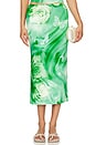 view 1 of 4 Zura Midi Skirt in Green Rose Swirl