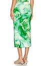 view 3 of 4 Zura Midi Skirt in Green Rose Swirl