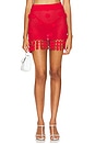 view 1 of 5 Domitilla Crochet Mini Skirt in Red