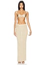 view 5 of 6 Josephine Maxi Skirt in Tan & Gold