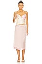 view 5 of 6 Amber Midi Skirt in Light Sand & Mauve Rose