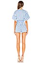 view 3 of 3 Simon Romper in White & Blue