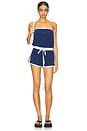 view 1 of 3 Tessa Romper in Navy With Baby Blue