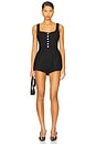 Josephine Tweed Romper in Black