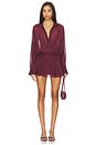 view 1 of 3 x Christina Elezaj Elena Romper in Oxblood