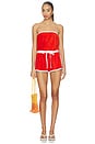 view 1 of 3 Tessa Romper in Red & White