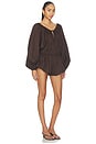 view 3 of 4 Ofelia Romper in Chocolate Brown