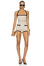 view 1 of 3 Marea Stripe Romper in Brown Multi