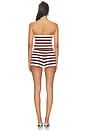 view 3 of 3 Pamelah Stripe Romper in Brown & Ivory