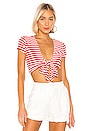 view 1 of 4 Moyo Top in Red & White