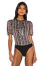 view 2 of 6 Olivia Sequin Bodysuit in Rainbow