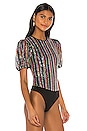 view 3 of 6 Olivia Sequin Bodysuit in Rainbow