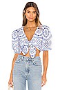 view 1 of 5 Sullie Top in White & Blue