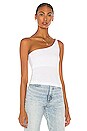 view 2 of 4 Twisted One Shoulder Tank in White