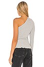 view 3 of 4 One Sleeve Cutout Top in Heather Grey