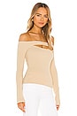 view 2 of 4 Cut Out Off Shoulder Top in Nude