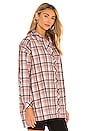 view 3 of 5 Gela Oversized Top in Pink Plaid