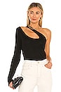 view 1 of 5 One Sleeve Cutout Top in Black