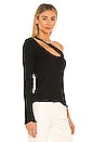 view 2 of 5 One Sleeve Cutout Top in Black