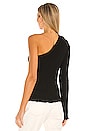 view 3 of 5 One Sleeve Cutout Top in Black