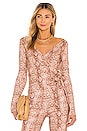 view 1 of 4 Long Sleeve Wrap Top in Snake