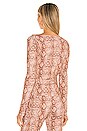 view 3 of 4 Long Sleeve Wrap Top in Snake