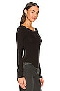 view 2 of 4 Fitted Long Sleeve Top in Black