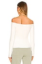 view 3 of 4 Cut Out Off Shoulder Top in White