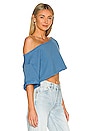 view 2 of 4 Cropped Off Shoulder Top in Soft Navy