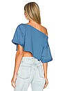 view 3 of 4 Cropped Off Shoulder Top in Soft Navy