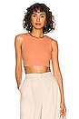 Lydia Cropped Tank in Peach