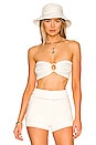 view 1 of 4 Delany O Ring Knit Bandeau Top in White