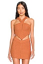 view 1 of 4 Malik Crochet Top in Cocoa Brown