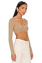 view 2 of 4 Maddix Halter Keyhole Top in Taupe
