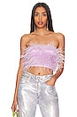 view 1 of 4 Lovers + Friends Marianne Feather Crop Top in Lavender